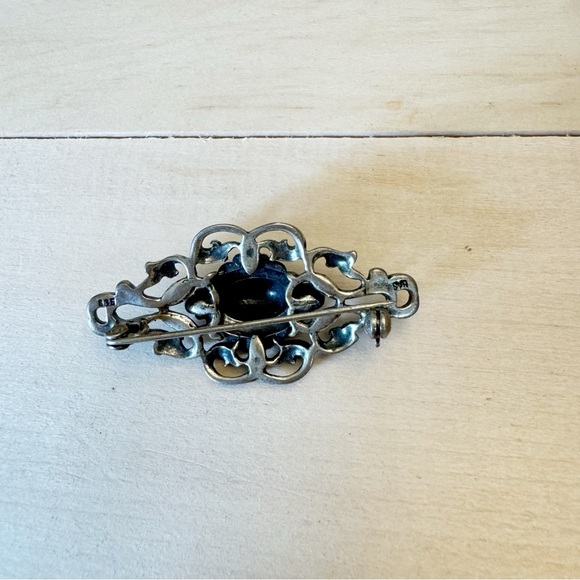 BLACHIAN Antik Schmuck Signed BAS 835 Silver Brooch Vintage - Picture 3 of 8